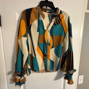 SHEIN Multicolor Abstract Blouse